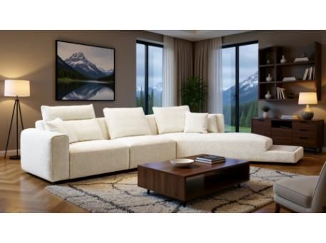 KAYA- White Sofa With Attached Table