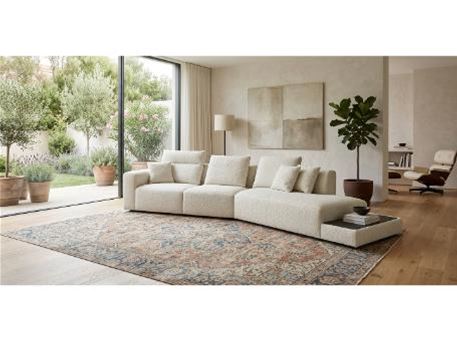 KAYA- White Sofa With Attached Table