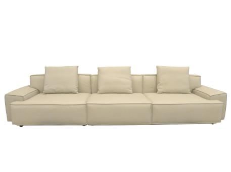 ARTISTIC-Genuine Beige Leather Sofa 