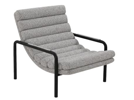 RETREAT-Modern Greige Armchair With Metal Base