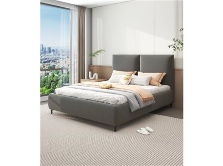 VALENCIA-Grey Upholstered King Bed With Storage