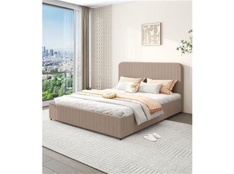 ASTORIA-Brown Upholstered Bed With Storage