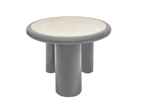 1B049G-Glossy Grey/Marble Top Side Table