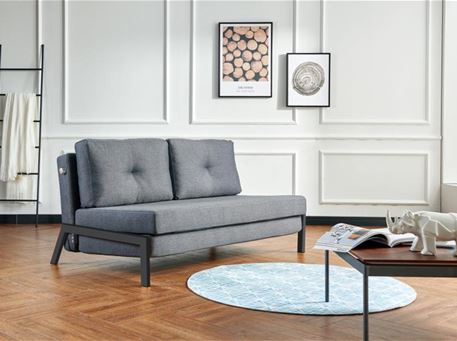 WY18-Two Seater Sofa Bed Grey