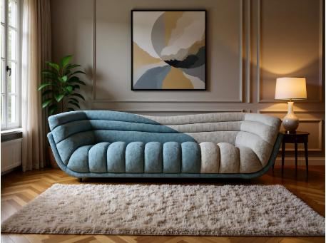 APOLLON-Blue & Grey Couch 
