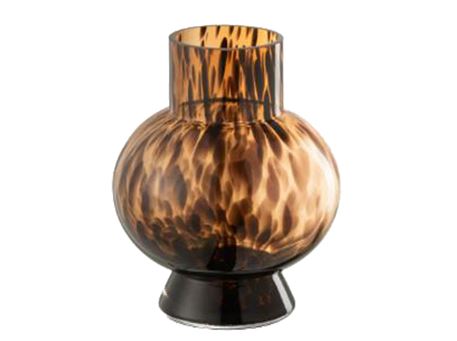 18633-Vase Ball Dot Brown Glass S 