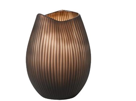 32048-Vase Stripe Glass Brown Large 