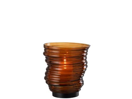 48699-Vase Tornado Glass Brown Small