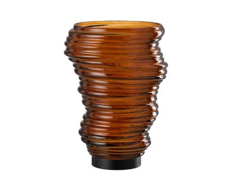 48700-Vase Tornado Glass Brown Large