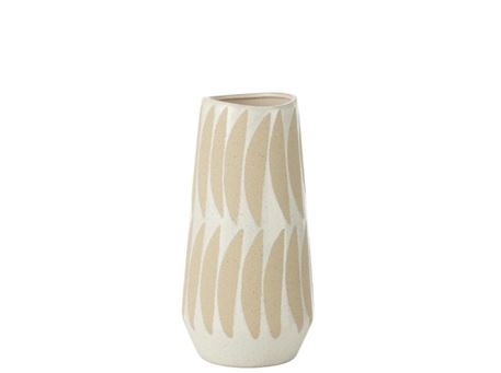 53151-Vase Stone Beige/White 