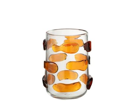 54531-Vase Pebbles Glass Amber Small