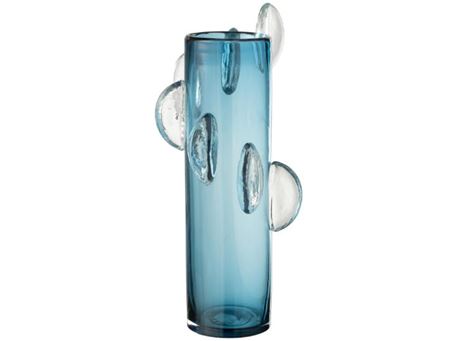 54530-Vase Steggy Glass Blue L 