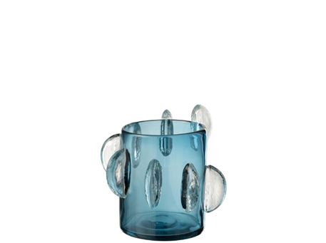 54528-Vase Steggy Low Glass Blue