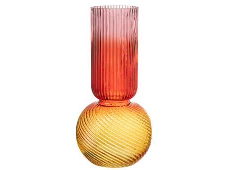 54521-Vase Glass Red/Yellow 