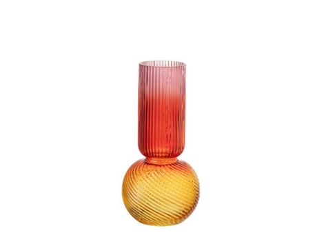54520-Vase Glass  Red/Yellow Small