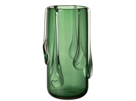 53570-Vase Drippy Glass Green Large 