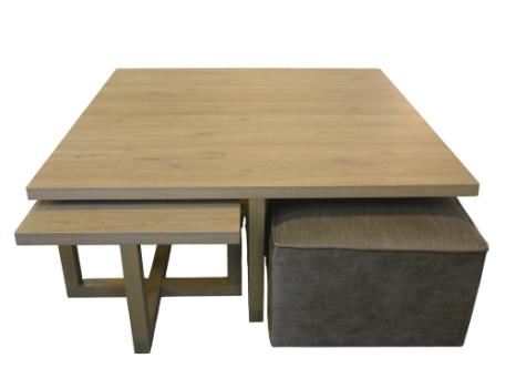 VELVET-Coffee Table W 2 Side Tables w 2 Tabouret