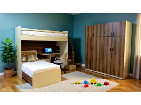 GENEVA-Bunkbed Set Bedroom With Closet