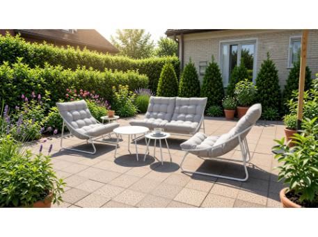 Stratus-White Steel Outdoor Set
