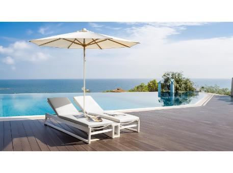 BELLEVUE- Double Sun lounge Aluminum White
