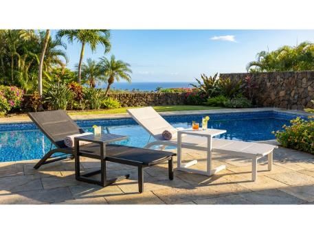 ECLIPSE-Aluminum Sunlounge With Wheels Available In Black & White