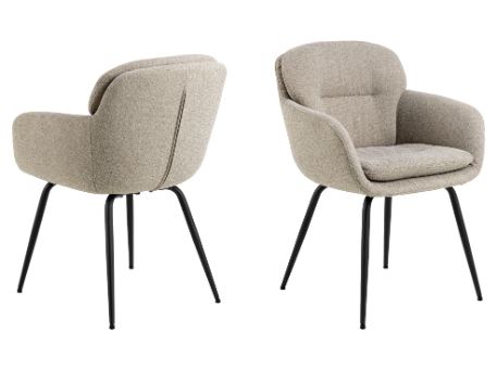 DORA-Armrest Dining Chair Beige