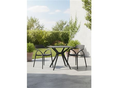KAVEH & lYRA-Black  Resin Bistro Table With Matching Chairs