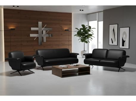 IRENE-PU Leather Office salon Set Black