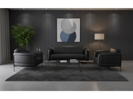 ALMA-Black PU Leather With Steel Frame