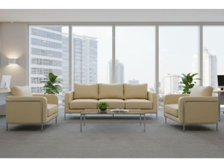 VINE-Beige Stainless Frame Pu Salon