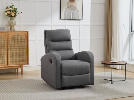8118-D.GREY-Manual Recliner D.Grey Color