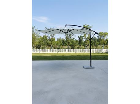 SZC-A021-IRON Off White Umbrella Round 3m With Marble Base