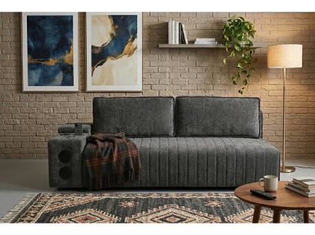 SP443-GREY-Sofa Bed 3 Seats With Usb & Bluetooth Connection 