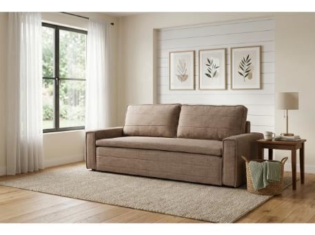 SP440-Sofa Bed 3 Seats Light Brown