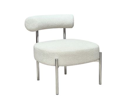 NEBO-Soft Curves & Chrome Lounge Chair Beige