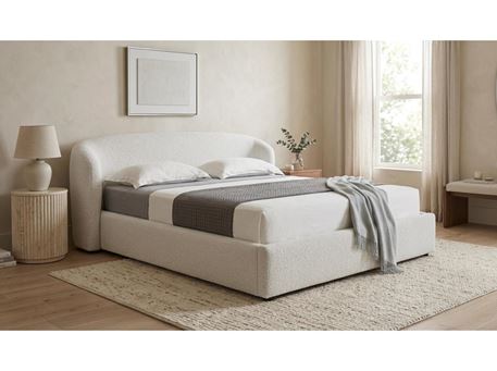 SONO-Double Bed White With Electrical Storage