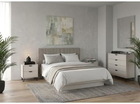 LUCCA-Upholstered Beige Master Bedroom