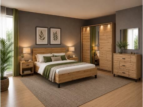 ALERIA-Wood Modern Master Bedroom