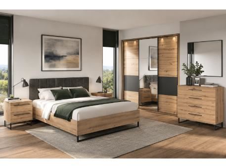 SARDINIA- Oak Wood Color Bedroom 