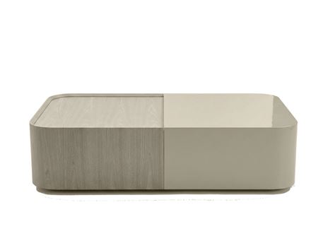 N036A1-Storage Wood & Glossy Coffee Table
