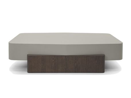 091A1-Beige & Red Oak Coffee Table