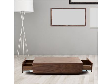 091B - Rectangular Walnut Center Table With Storage