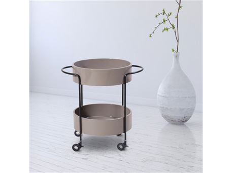 398B - Modern Round Grey Trolley