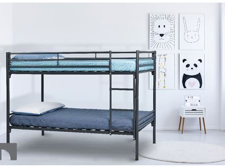TROY - Black Metal Frame Bunk-bed