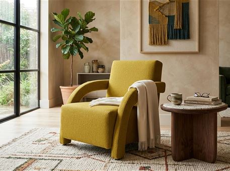 CORAY - Modern Armchair With Curved Hand Rests