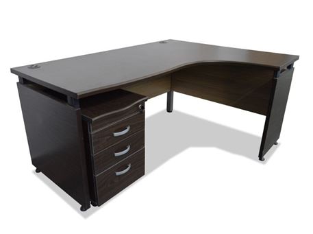 LCOFB-116 - Walnut Office Desk With Pedestal