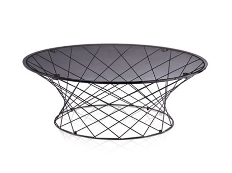 LC-026- Grey Round Tempered Glass Center Table 