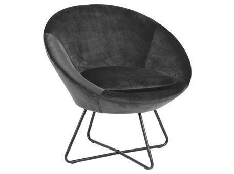CENTER - Dark Grey Center Lounge Chair With Metal Base