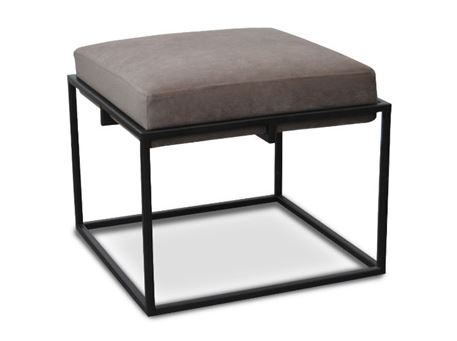 SPRING - Square Ottoman With Metal Legs 