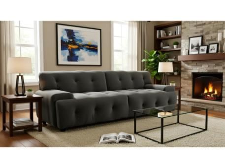 M-1021- Modern Grey 3 Seater Sofa 